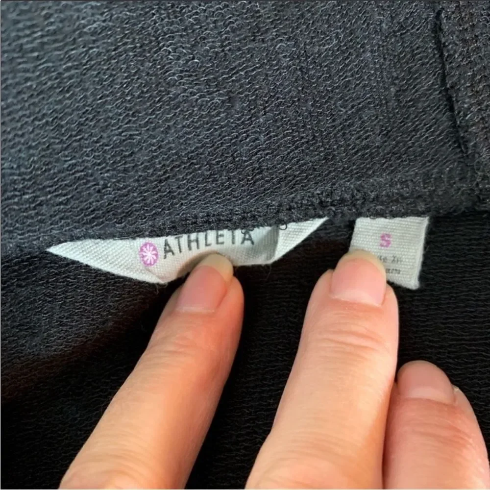 Athleta Black Studio Rib Hoodie Size Small